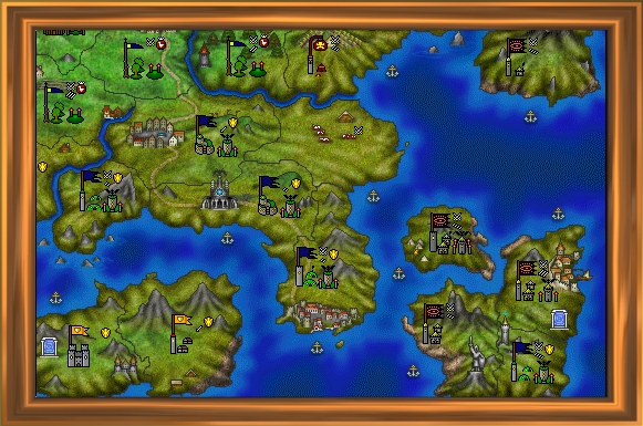 Výřez mapy z první ligy (oblast Ostrovní království)